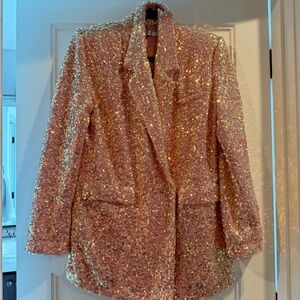Sequin Blazer Jacket - pink
